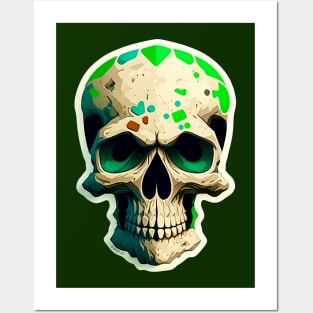 Colorful melting Skull head design #3 Posters and Art